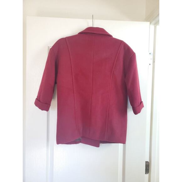 Special ES Style Wool Blend Maroon Academic Short Peacoat Jacket, Women's Small - Picture 9 of 12